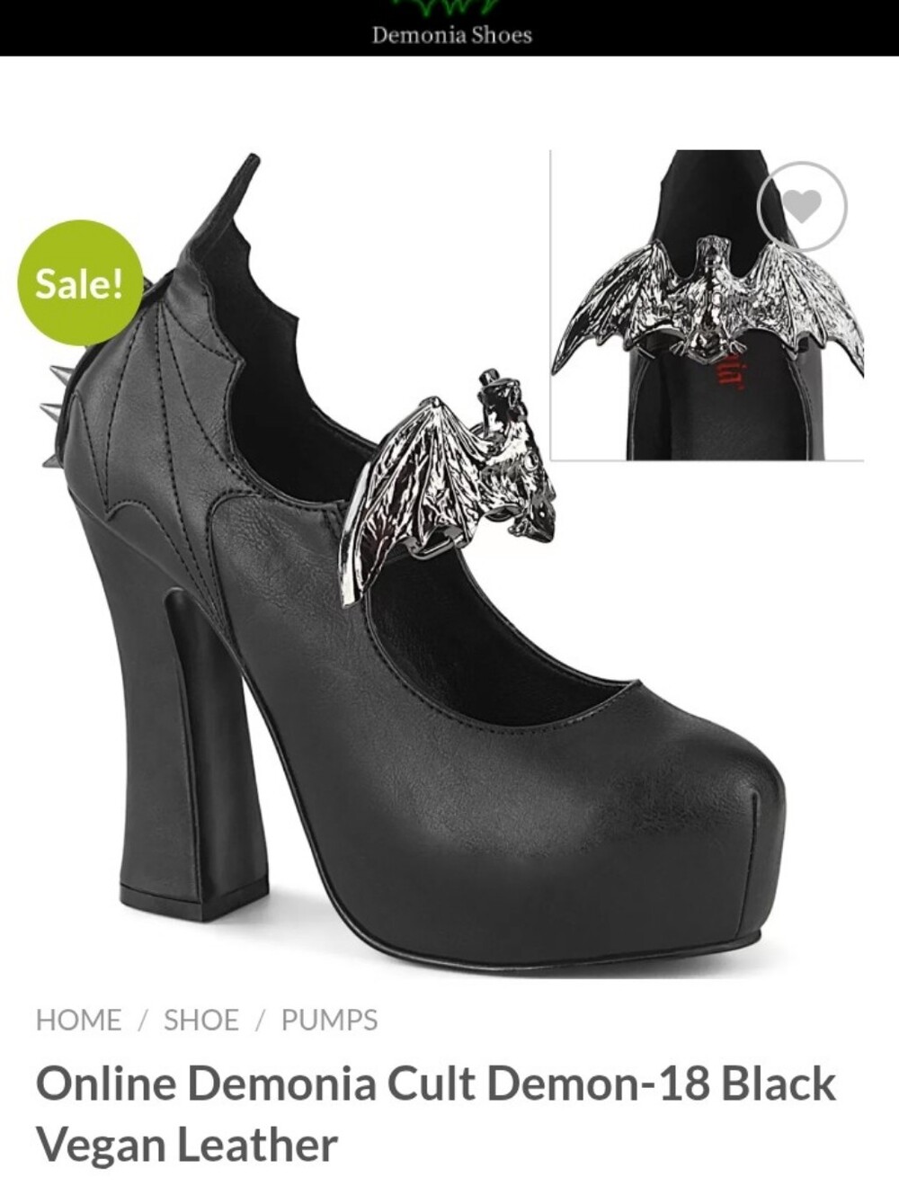 Bat Platform Shoes In Vegan Leather 9M! - Picture 9 of 9